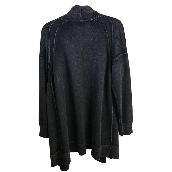 Magaschoni Designer Charcoal Sustainable Cotton Cardigan Sweater Size S - Picture 2 of 4